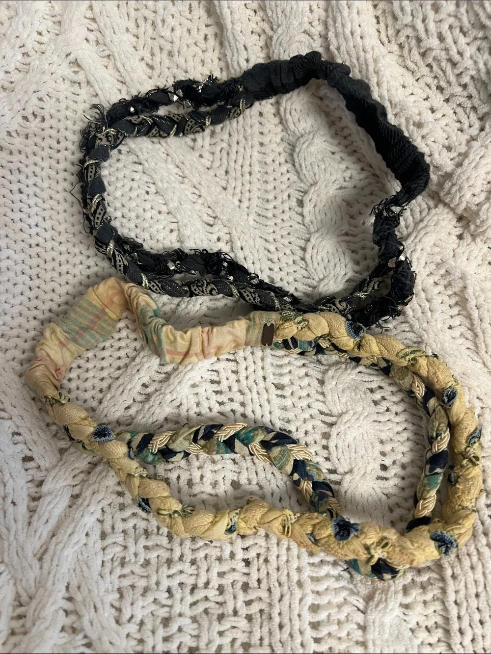Y2K Free People ✨Braided Fabric Headbands - set of 2